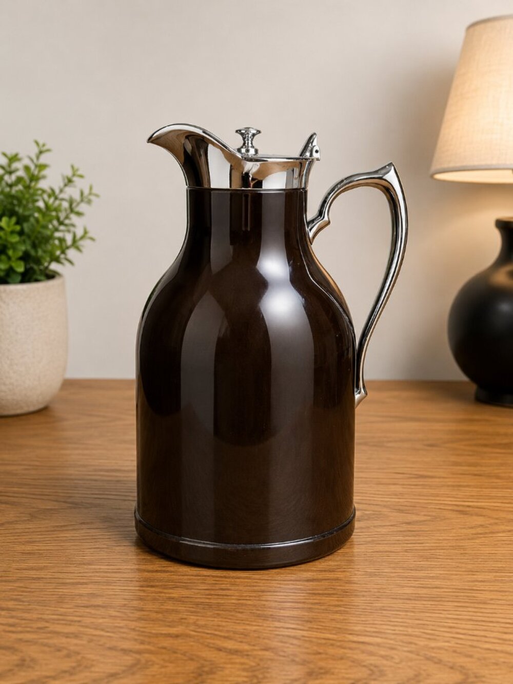 Vintage Thermos Brand Stronglas Bakelite & Chrome Carafe - Made in Canada